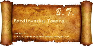 Bardiovszky Tamara névjegykártya